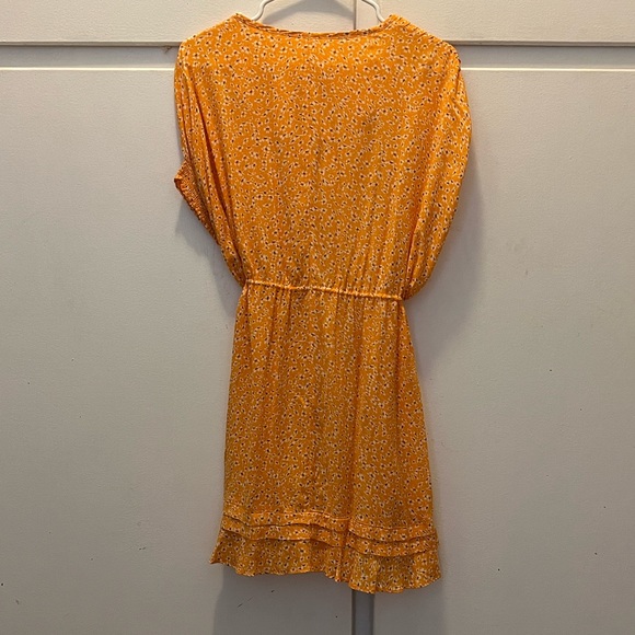 Free People marigold/yellow and floral boho flowy mini dress. - Picture 8 of 14
